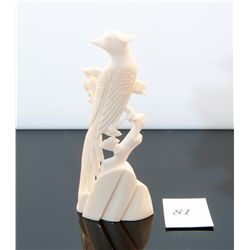 Genuine carved ivory bird figurine