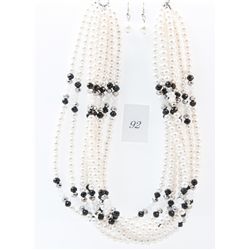 Costume jeweled immitation pearl necklace and
