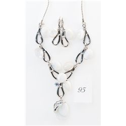 Costume jeweled necklace and earring set