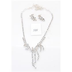 Costume jeweled necklace and earring set
