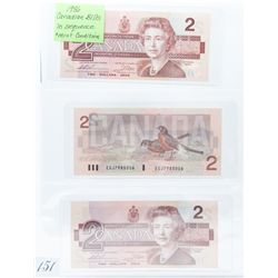 1954 royal canadian minttwo dollar bank notes *NO SHIPPING AVAILABLE*