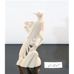 Genuine carved ivory bird figurine