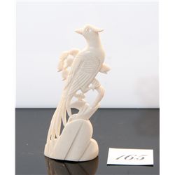 Genuine carved ivory bird figurine