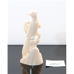 Genuine carved ivory bird figurine