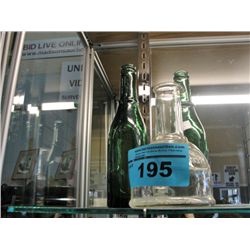 3 vintage glass bottles