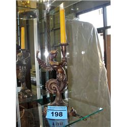 Bronze winged angel candle holder