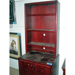 Oak 2pc cabinet with bookshelf wall unit