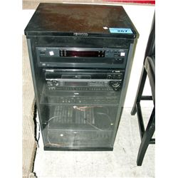 4 component stereo system in kenwood cabinet