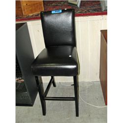 Chocolate brown leather barstool