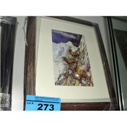 Framed print titled mountain goats
