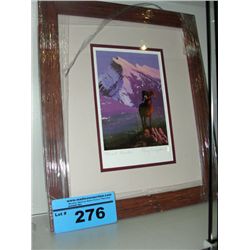 Framed print titled mount rundal by artist