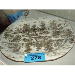 Heavy porcelain platter with victorian oriental