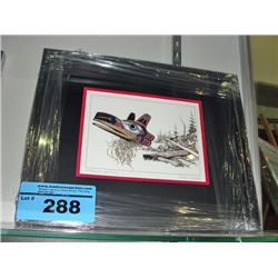 Framed west coast native print titled shorline