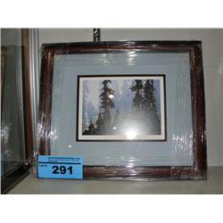 Framed west coast native print titled west coast