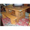Image 1 : 2pc pine harvest table with matching bench seat