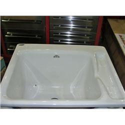 New white laundry room basin