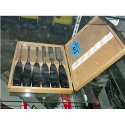 6pc swedish steel chisel set with wood case