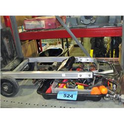 Shelf lot of assorted tools and hardware