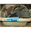 Image 1 : Plastic bin of assorted sanding tools