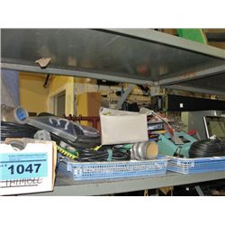 Shelf lot of assorted misc electronics and