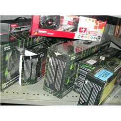 Shelf lot of radio control helicopters