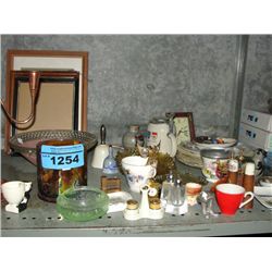 Shelf lot of collectables, misc and decorative