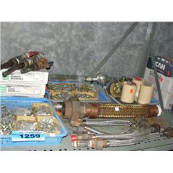 Shelf lot of assorted nuts bolts hardware and misc