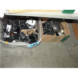 Shelf lot of electrical cords, power cords, etc