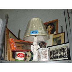 Shelf lot of assorted pictures prints original art