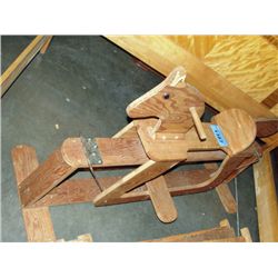Homemade wooden rocking horse
