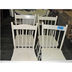 Set of 4 vintage white wooden country side chairs