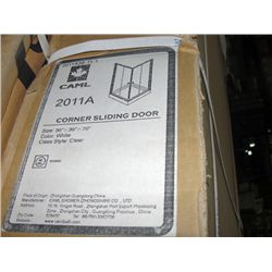 New Kaml white framed with clear glass corner