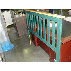 Queen size green and natural shaker headboard