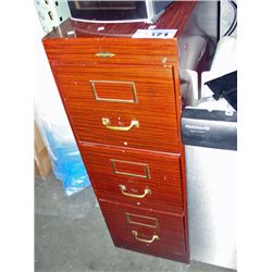 Vintage metal with wood look 3 drawer filing