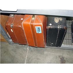 3 vintage suit cases