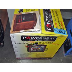 Power heat infared quartz heater - working