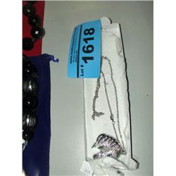 Costume jeweled horse head pendant with necklace