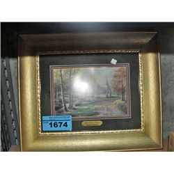 Framed print titled the aspen chapel by artist