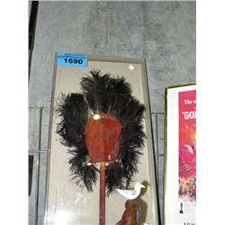 Primitive leather and feather fan