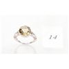 Image 1 : Yellow topaz gemstone ring set with 6 diamonds