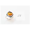 Image 1 : Baltic amber sterling silver ring