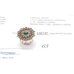 925 solid silver 1.01carat custom made tourqouise