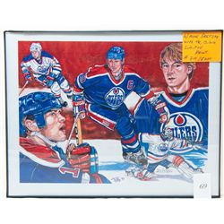 Framed wayne gretzky with the oilers limited