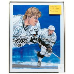 Framed Gretzky LA kings limited edition print
