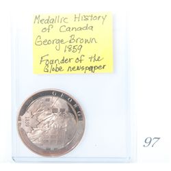 Medallic history of canada 1859 george brown *SHIPPING NOT AVAILABLE*