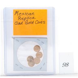 5 mexican replica gold clad coins *SHIPPING NOT AVAILABLE*