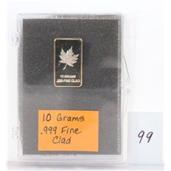 10grams .999 fine clad gold bar *SHIPPING NOT AVAILABLE*