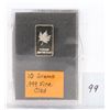 Image 1 : 10grams .999 fine clad gold bar *SHIPPING NOT AVAILABLE*