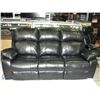 Image 1 : Black leather reclining sofa
