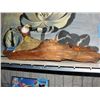 Driftwood decorative piece with ceramic bald eagle